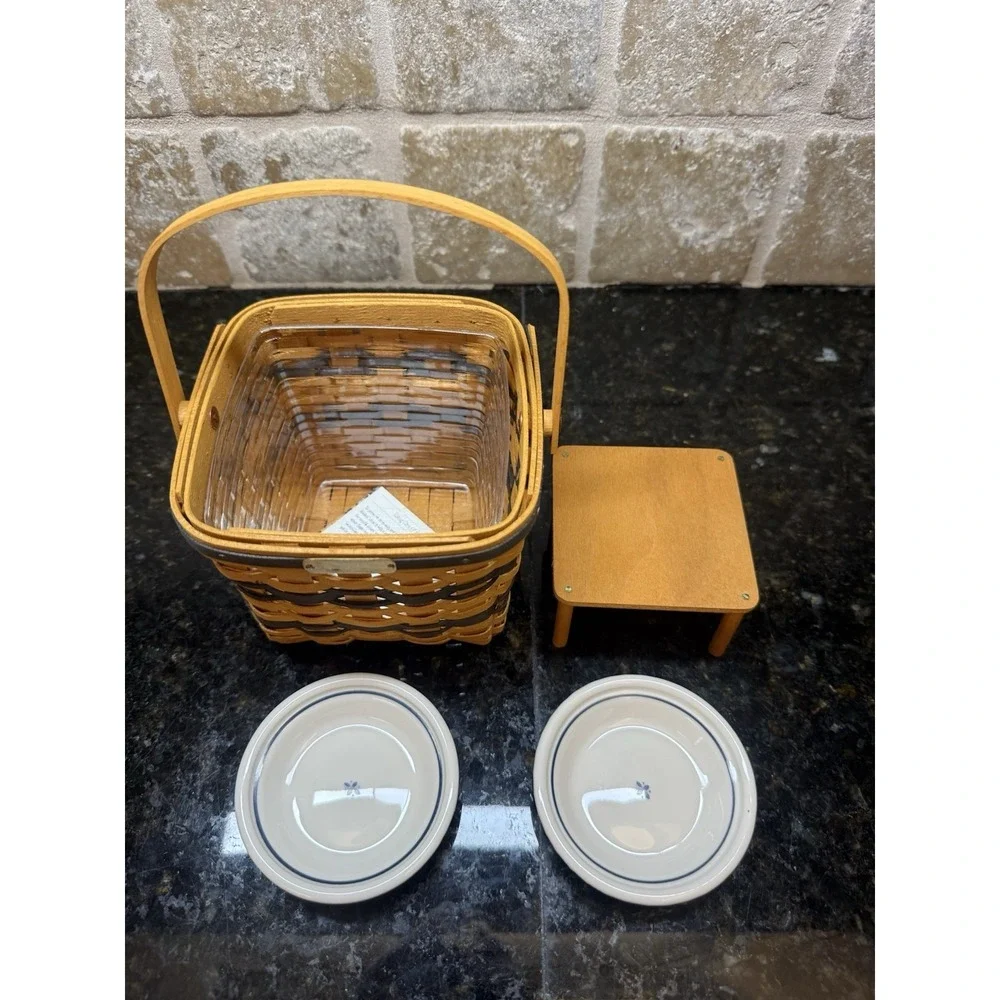 Longaberger Collectors Club Miniature 1999 Two-Pie Basket Riser Bonnie Pie Plate